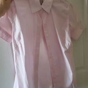 Pink & white striped blouse